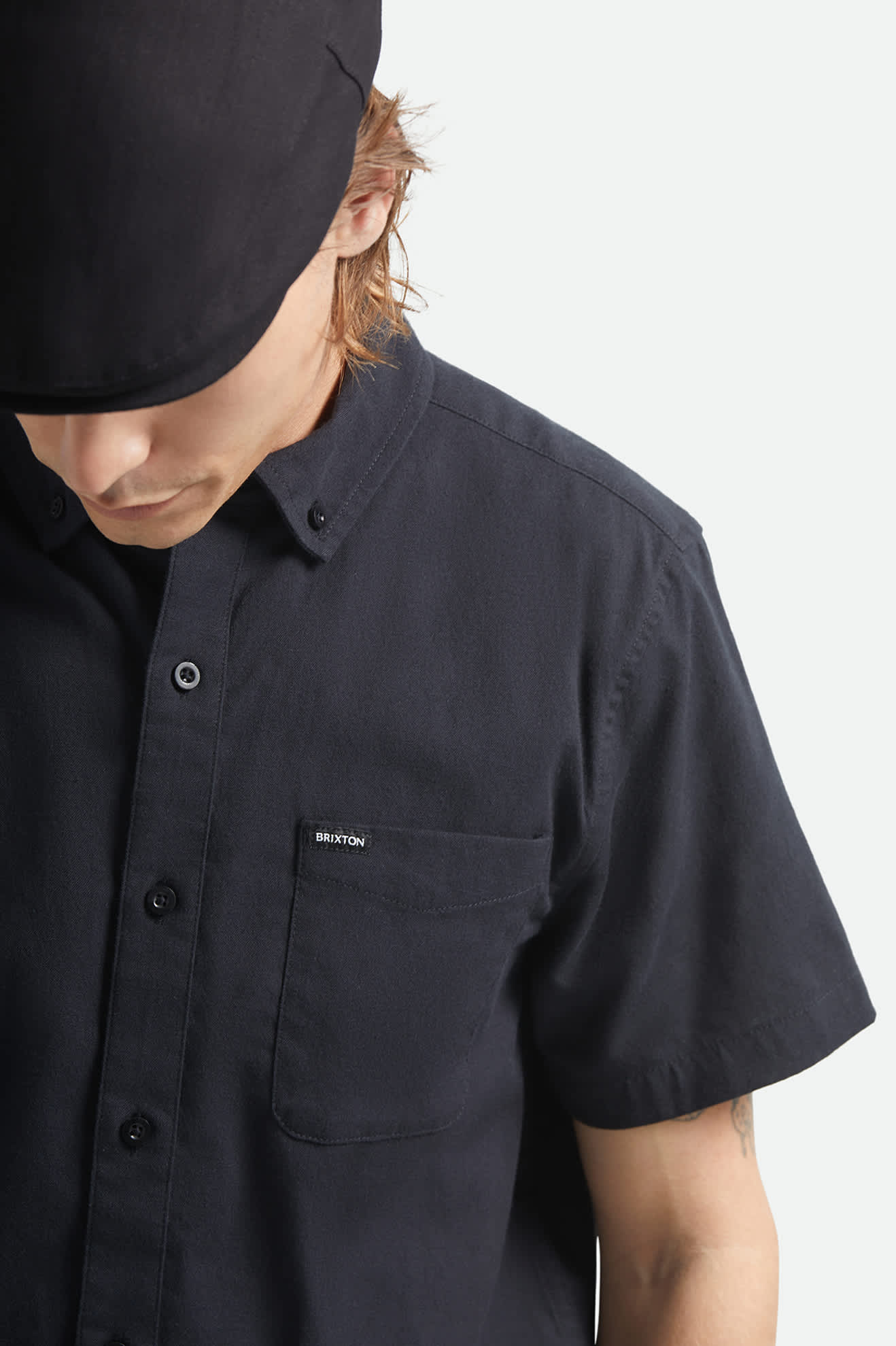 Brixton Sanford Oxford S/S Wvn - Black (view 5)