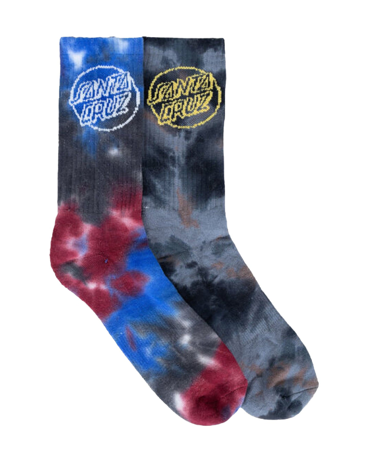 Santa Cruz Opus Dot Crew Sock in multi tie dye