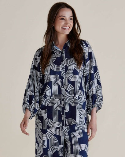 Rosalind Shirt - Navy Geo