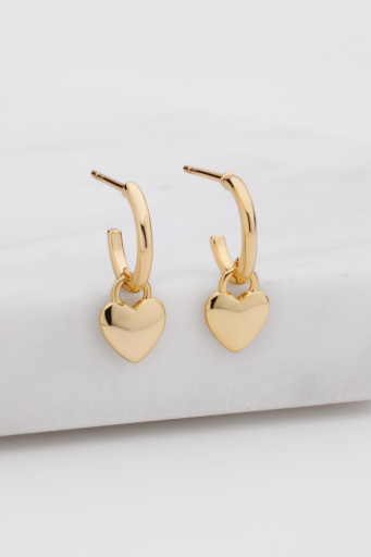 Zafino Khloe earrings in gold with heart charm