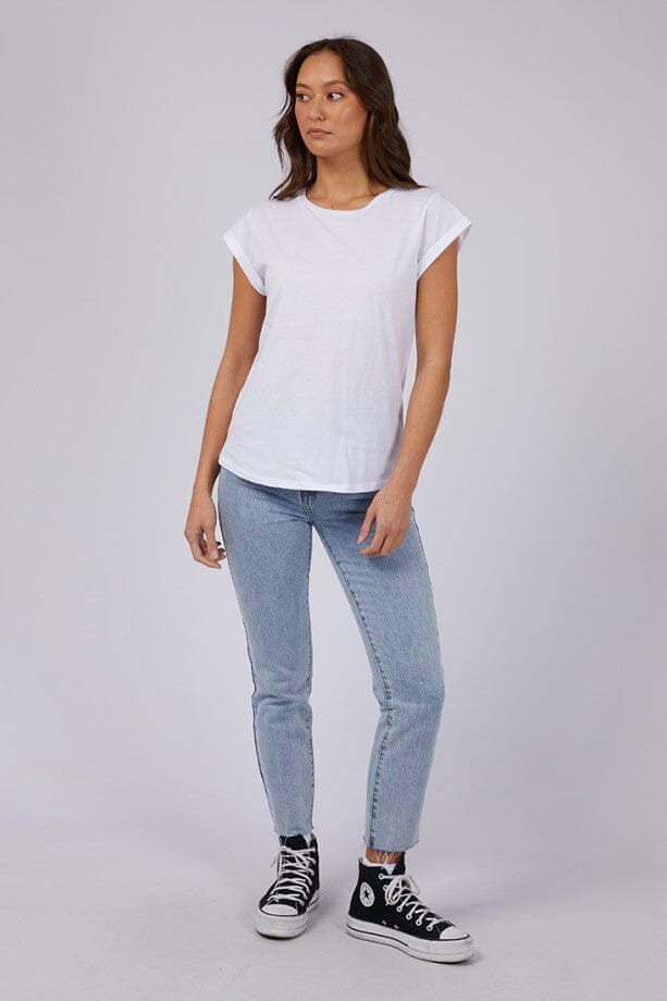 Lucy Scoop Tee - White