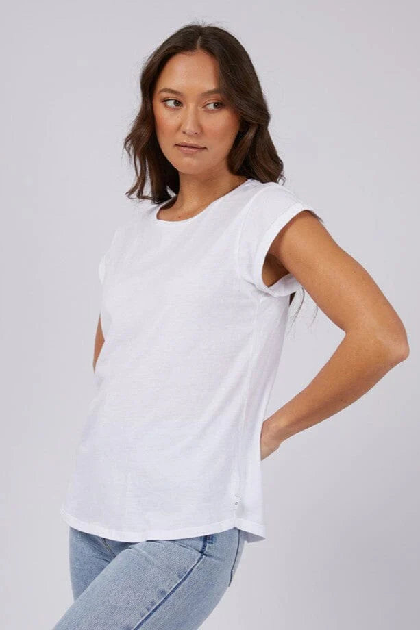 Lucy Scoop Tee - White