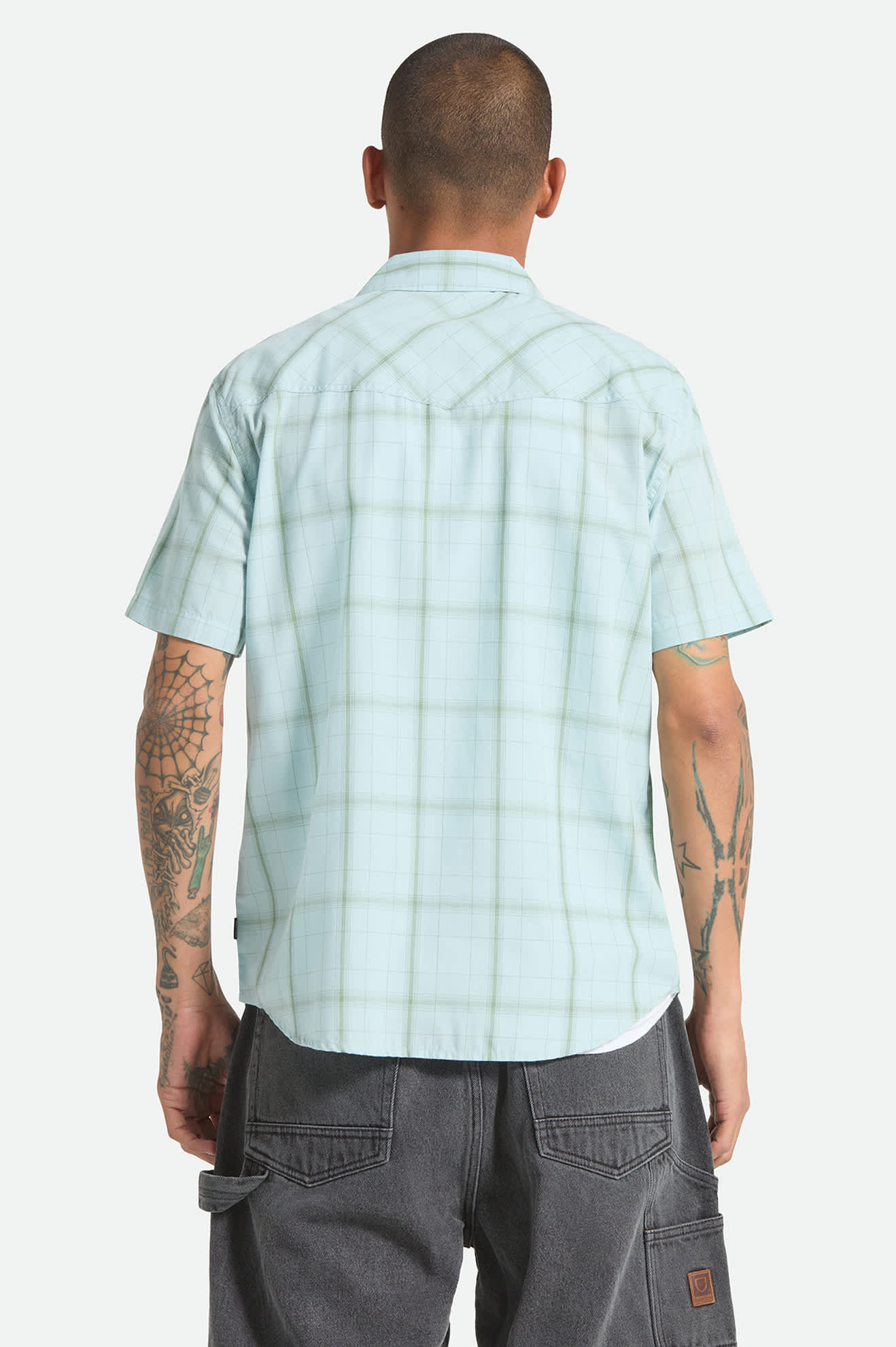 Brixton The Breezy Wayne S/S Wvn - Seafoam Plaid (view 4)