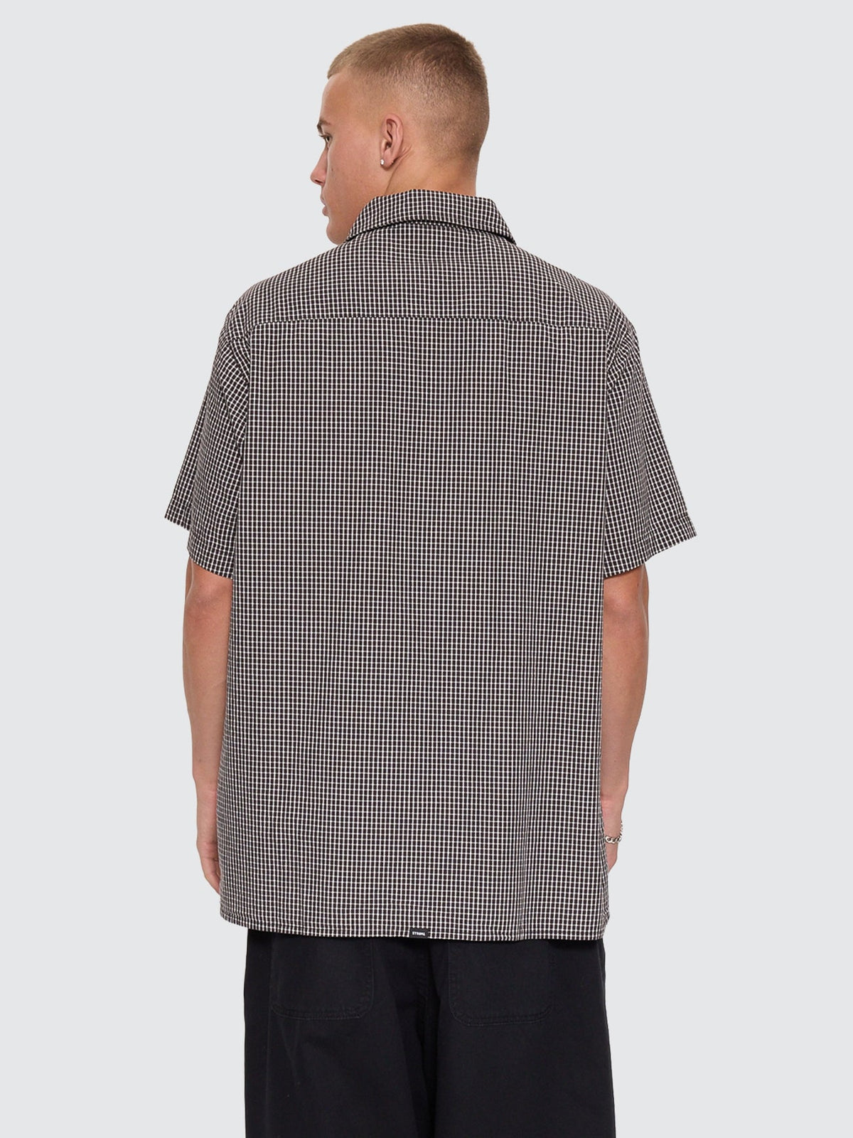 Thrills Split Decision Short Sleeve Check Shirt Black detail