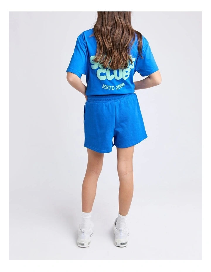 Eve Girl Sports Club Fleece Short in cobalt - side