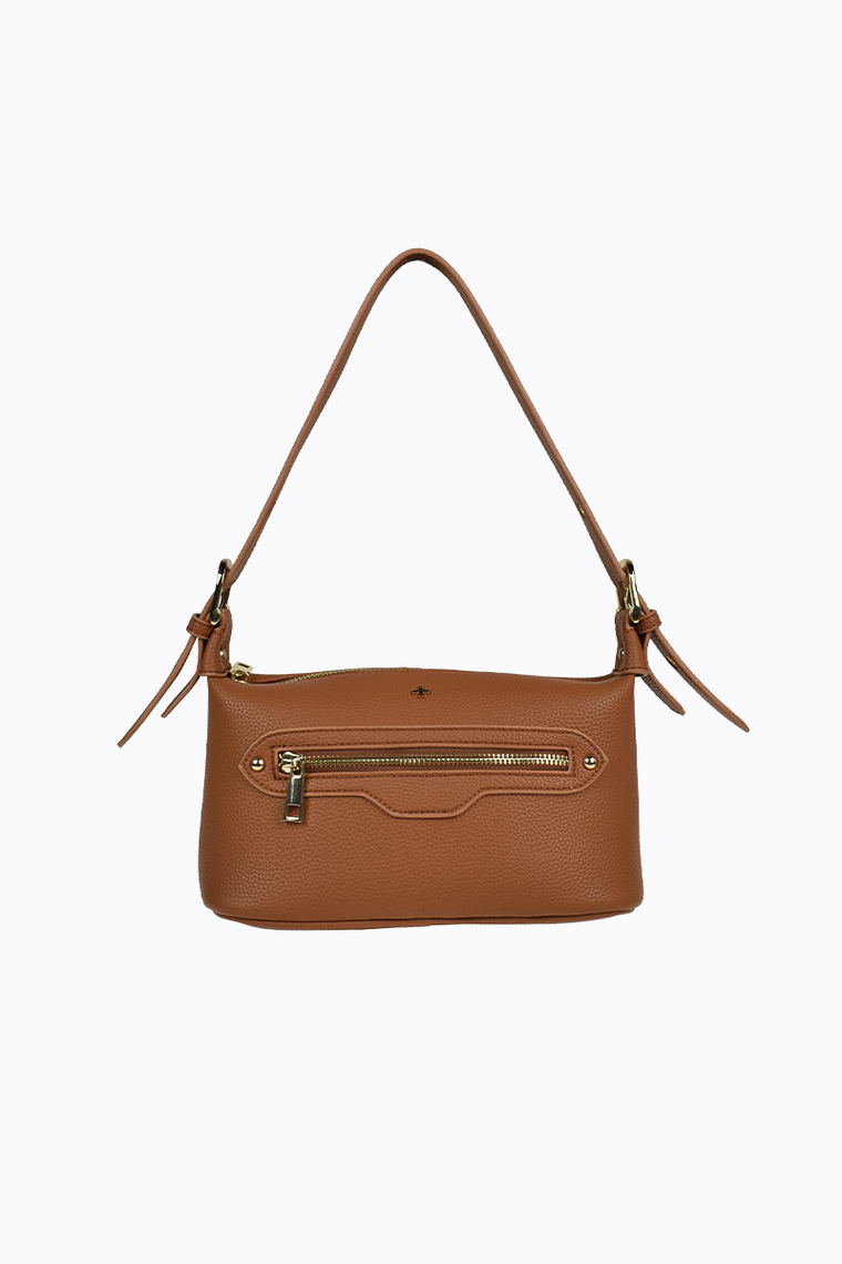 Luna Shoulder Bag - Tan Pebble / Gold