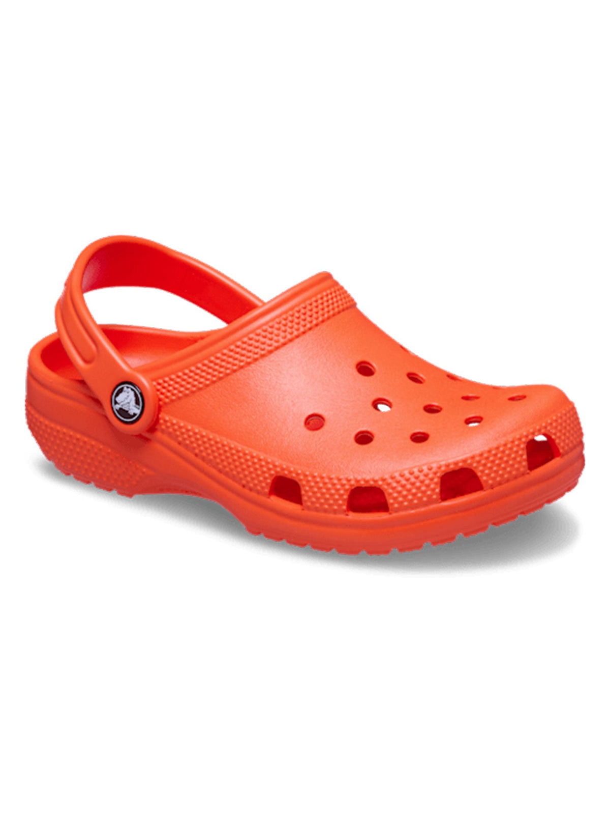 Crocs Toddler Classic Clog in shocking orange - side