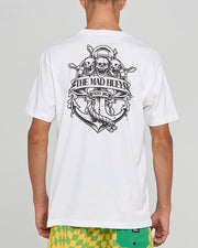 Triple Anchor Short Sleeve Tee - White - Catani Clothing