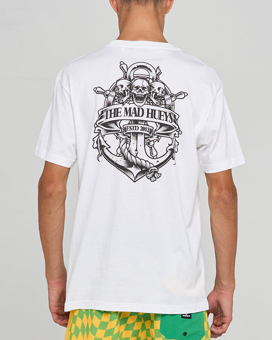 Triple Anchor Short Sleeve Tee - White