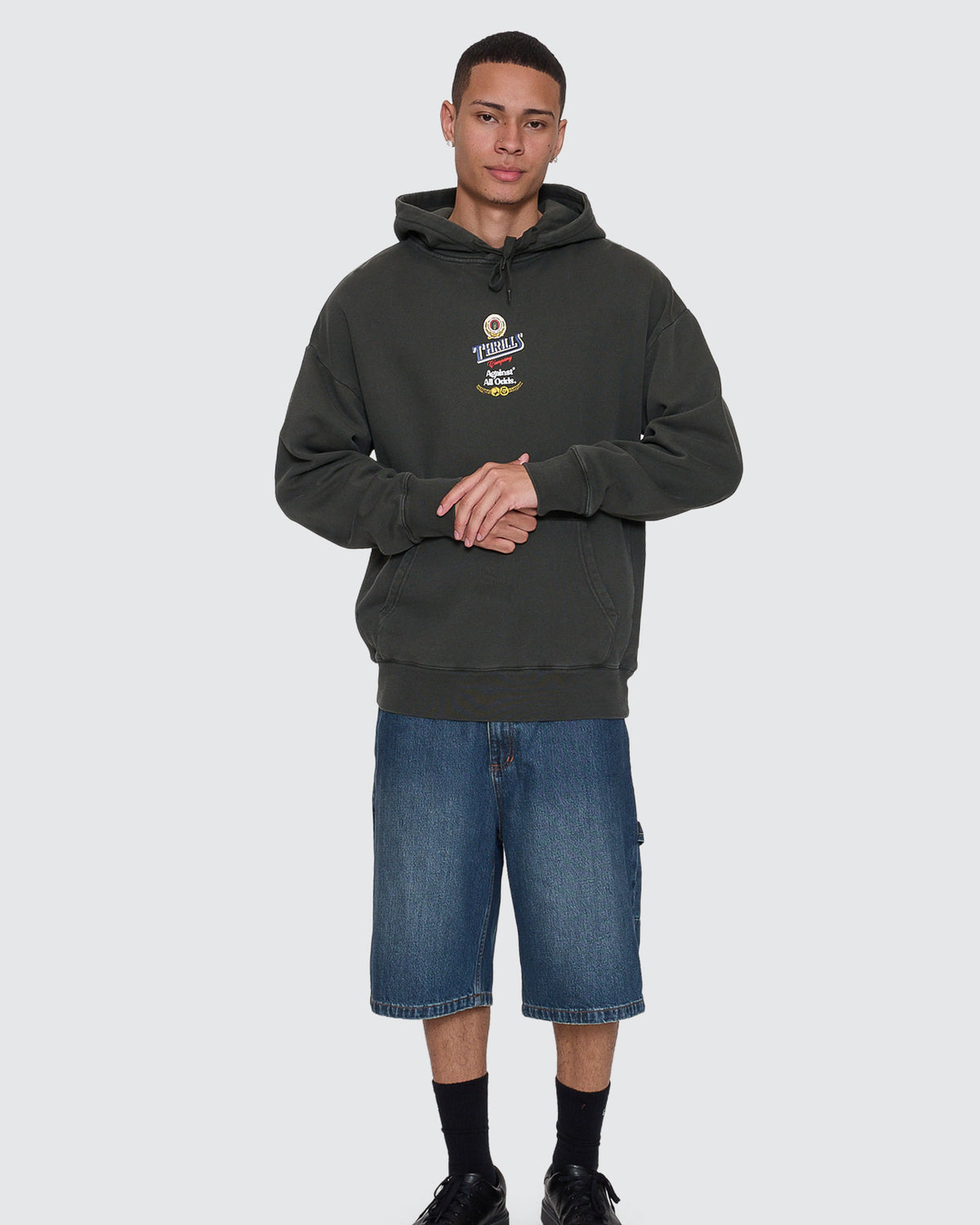 Thrills Against All Odds Slouch Pull On Hood - Oil Green (view 3)