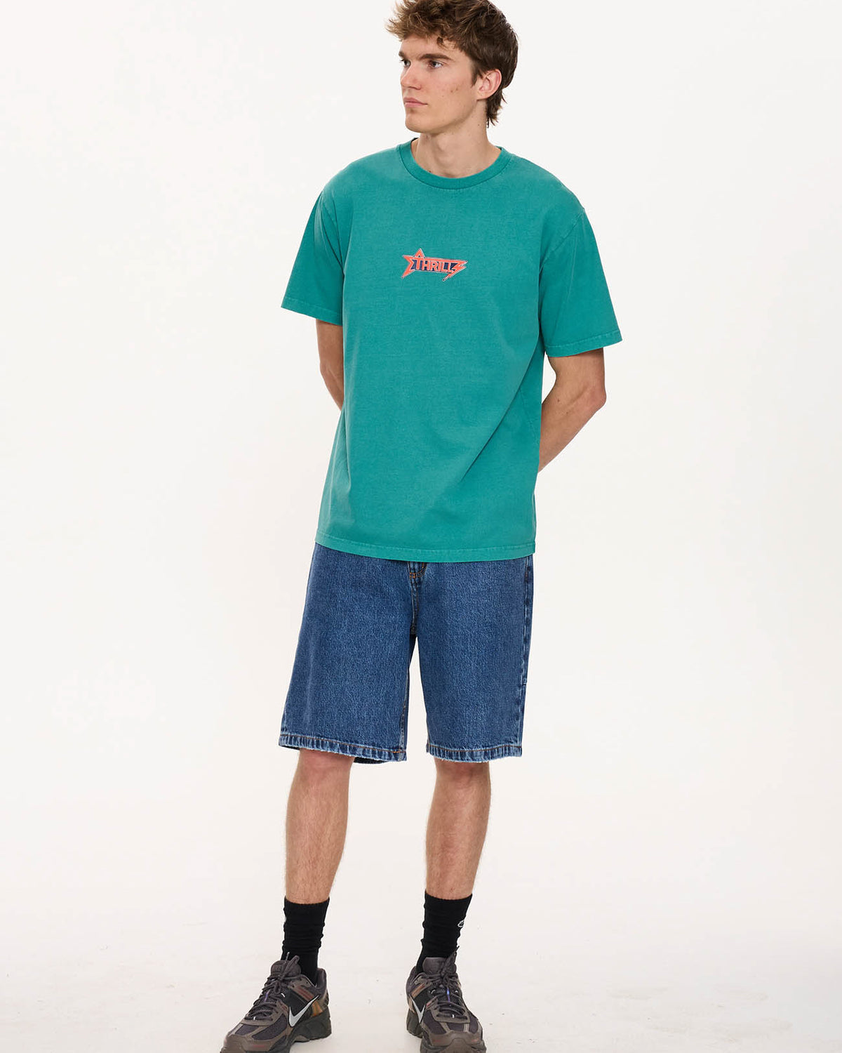 Thrills Heavy Static Merch Fit Tee -  New Teal (view 3)