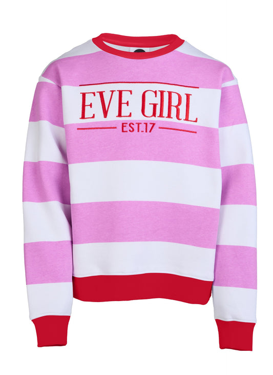 Contrast Stripe Crew - Pink