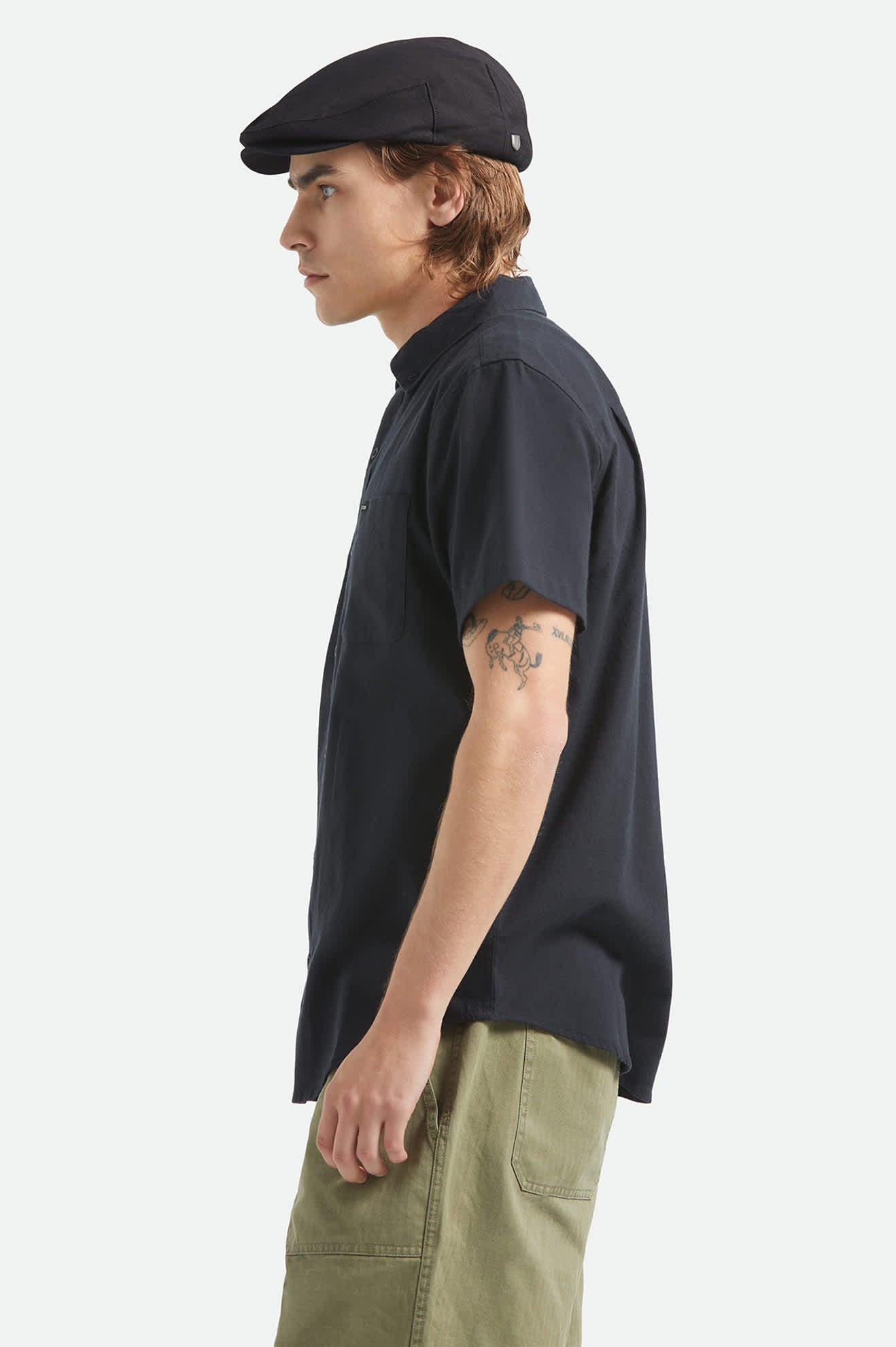 Brixton Sanford Oxford S/S Wvn - Black (view 3)