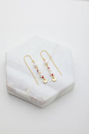 Alice Thread Earring - Gold / Pink