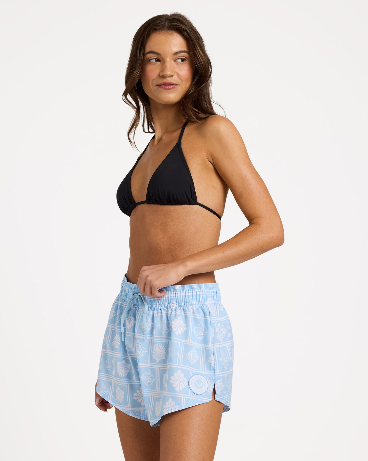 Roxy No Bad Waves 2 inch Boardshorts in cerulean shell yeah - side