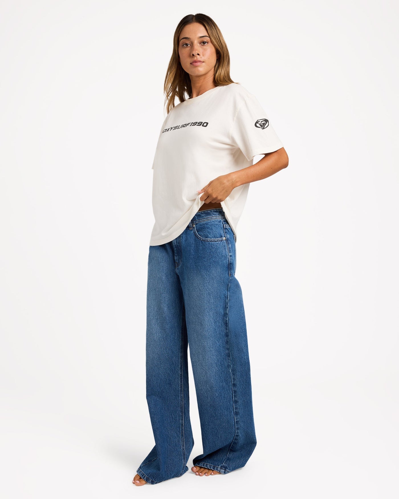 Roxy Backslider Denim Pant - Blue (view 4)
