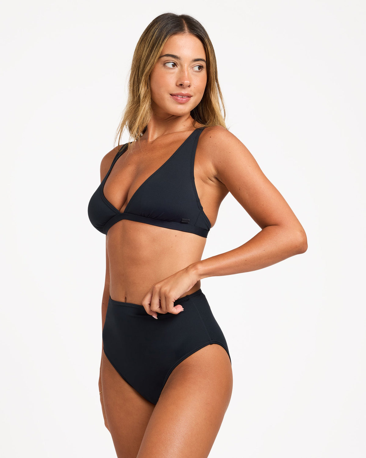 Roxy Beach Classics Mod Bikini Bottom in black - side