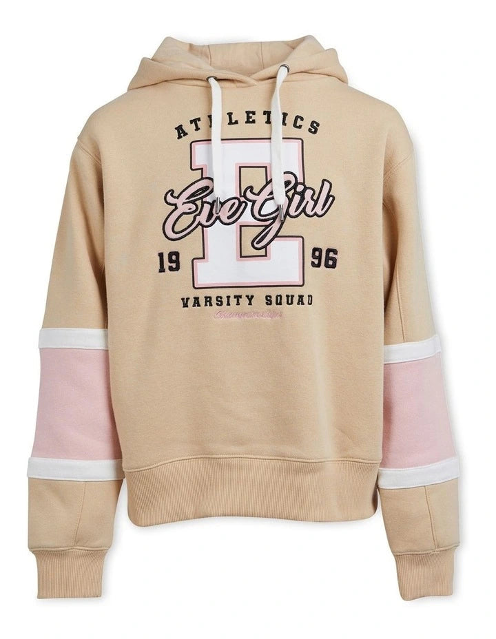 Varsity Squad Hoody - Oat Pink - Teen