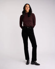 Vassalli Straight Leg 5 Pocket Cord Pant Black - front view