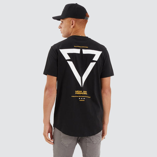 Vector Dual Curved Tee - Jet Black