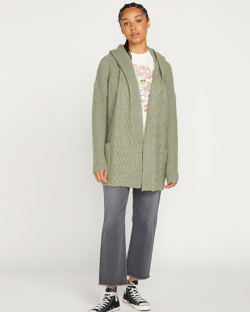 Volcom Homeward Bound Cardigan - Light Army (view 4)