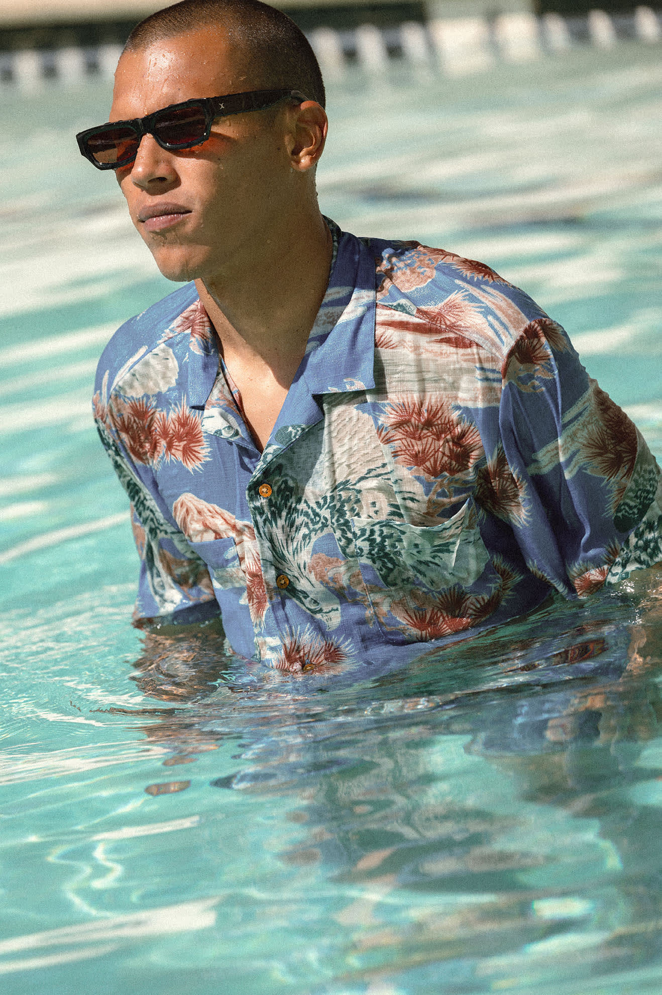 Brixton Rainier X Brixton S/S Wvn - Blue Sky (view 7)