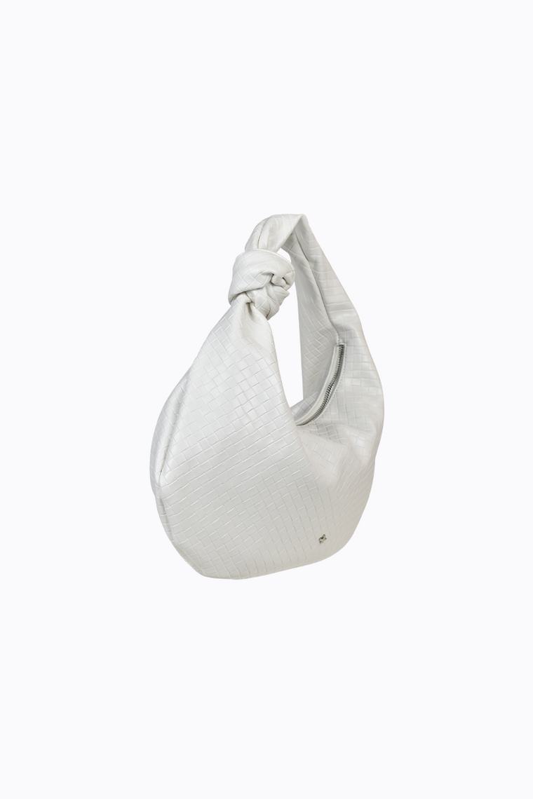 Evity Weave Shoulder Bag - White Weave / Silver