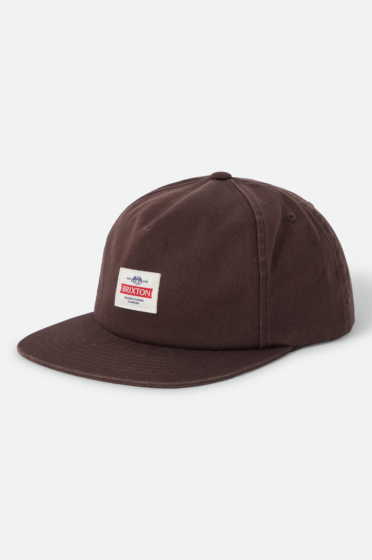 Brixton Trademark Snapback in walnut brown, side view